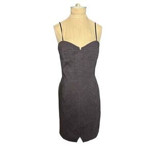 Brian Reyes Top Stitch Bustier Cocktail Party Sexy Deep Plum Dress Size 4